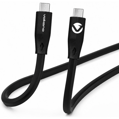 Volkano Slim Series Type-C to Type-C Cable 30W - Black (1.2m) | VK-20227-BK