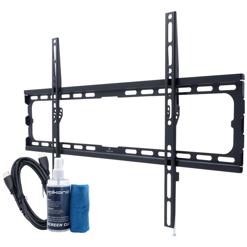 Volkano Steel Series Fixed TV Wall Mount Bundle for up to 86" TVs | VK-4033-BK