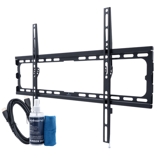 Volkano Steel Series Fixed TV Wall Mount Bundle for up to 86" TVs | VK-4033-BK