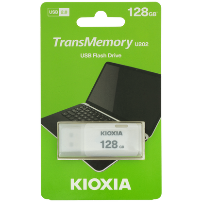 Kioxia TransMemory U202 128GB USB 2.0 Type-A Flash Drive (White) | LU202W128GG4