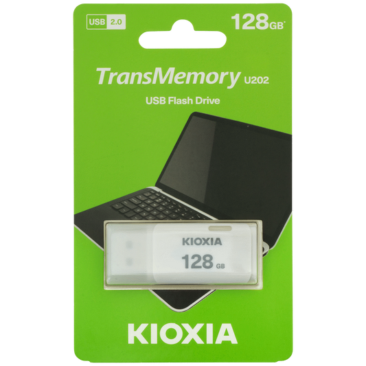 Kioxia TransMemory U202 128GB USB 2.0 Type-A Flash Drive (White) | LU202W128GG4