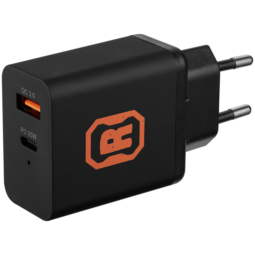 Rugged by Volkano Dual USB Wall Charger with QC3.0 and PD | VK-4104-BK