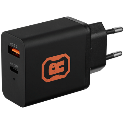 Rugged by Volkano Dual USB Wall Charger with QC3.0 and PD | VK-4104-BK