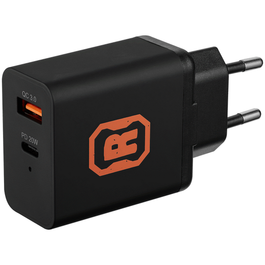 Rugged by Volkano Dual USB Wall Charger with QC3.0 and PD | VK-4104-BK