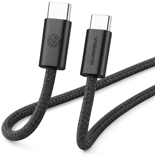 Volkano Weave Series 60w USB C to USB C 1.2m-Black | VK-30260-BK