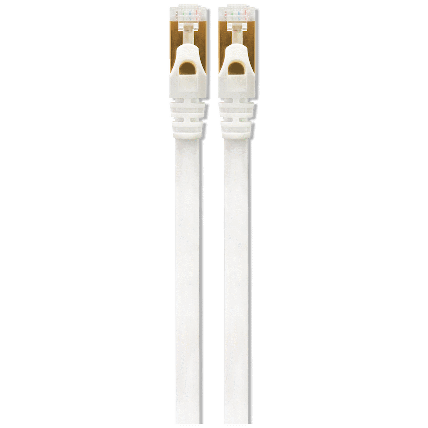 VolkanoX Giga Series Cat 7 Ethernet Cable 5m - White, Gold Tips | VK-20065-WT