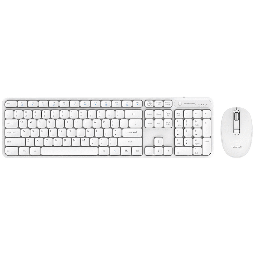 VolkanoX Garnet Bluetooth Wireless Keyboard and Mouse Combo - White | VKX-20008-WT
