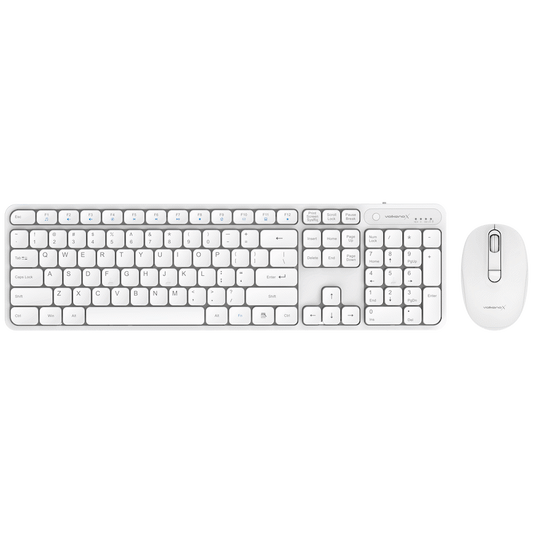 VolkanoX Garnet Bluetooth Wireless Keyboard and Mouse Combo - White | VKX-20008-WT