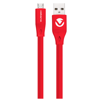 Volkano Slim Series Flat PVC Micro-USB Cable 1.2m - Red | VK-20082-RD