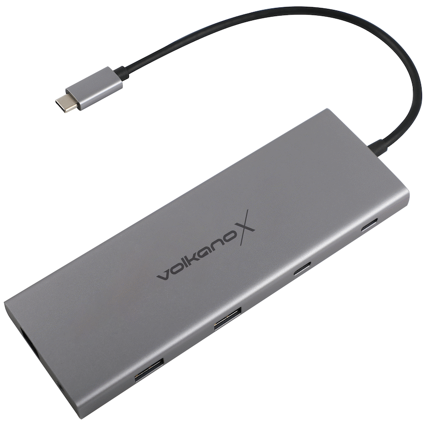 Volkano X Core series 12 in 1 USB-C Multiple Port Adaptor | VK-20280-BK