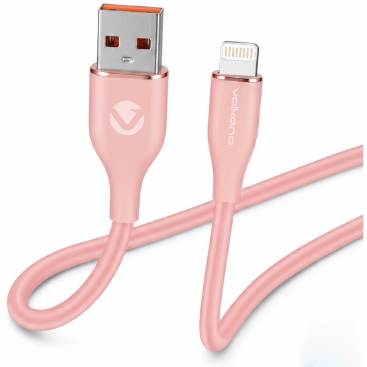 Volkano Flexi Series USB to MFI Lightning 1.5m 27w - Pink | VK-20269-PK