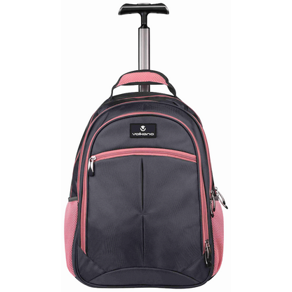 Volkano Orthopaedic Trolley Backpack 27L - Dark Grey/Pink | VK-7094-DGRPK