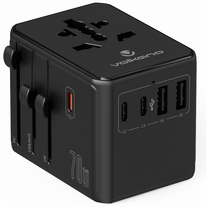 Volkano Jetsetter series 70W PD Travel Adaptor | VK-8027-70-BK