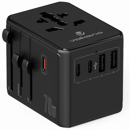 Volkano Jetsetter series 70W PD Travel Adaptor | VK-8027-70-BK
