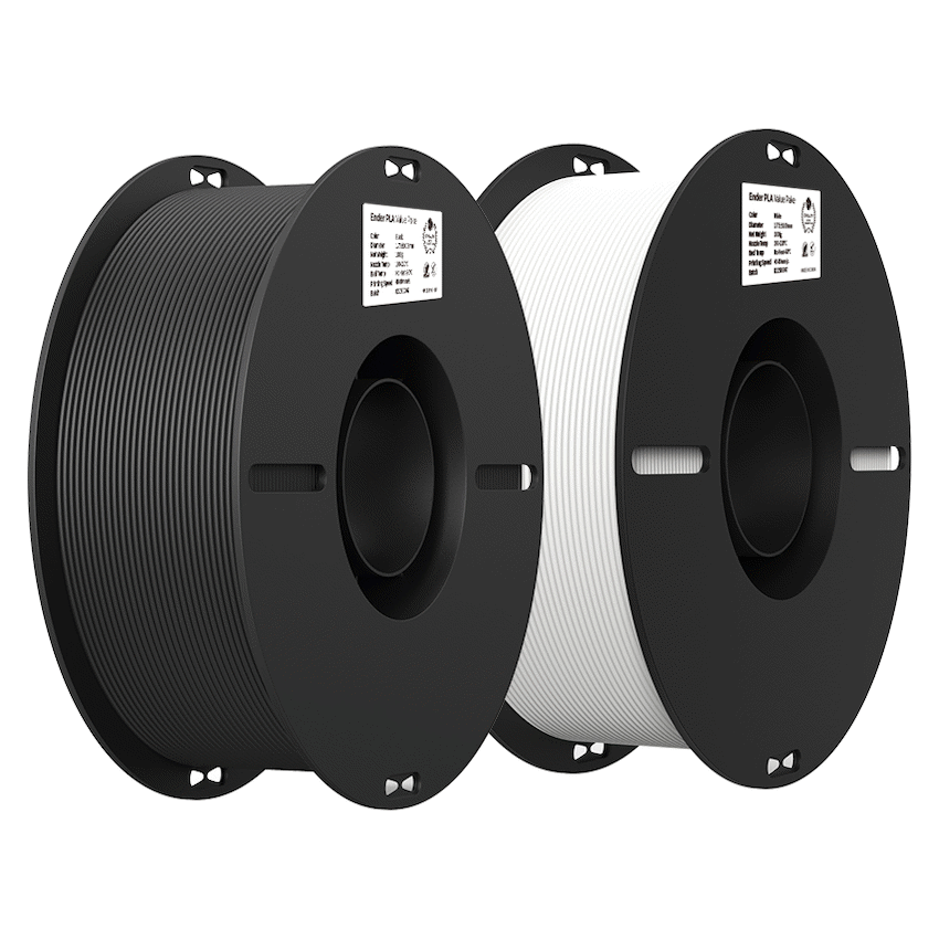 Creality 1.75mm Ender-PLA Filament Value Pack - Black 1Kg + White 1Kg | 3301010337