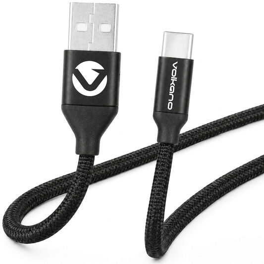 Volkano Weave Series Braided USB A to Type-C Cable 1.2m 60w - Black | VK-20110-BK