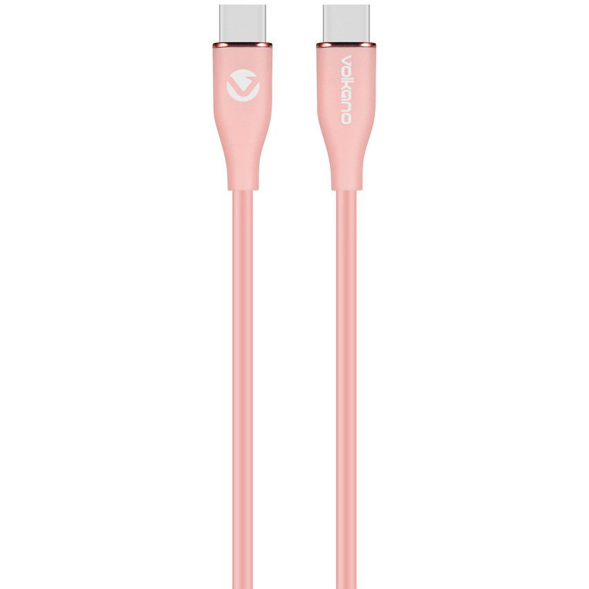 Volkano Flexi Series Type-C to Type-C 1.5m 60w - Pink | VK-20265-PK