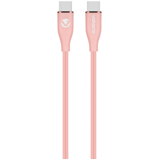 Volkano Flexi Series Type-C to Type-C 1.5m 60w - Pink | VK-20265-PK