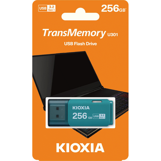 Kioxia TransMemory U301 256GB USB 3.2 Gen 1 Type-A Flash Drive (Light Blue) | LU301L256GG4