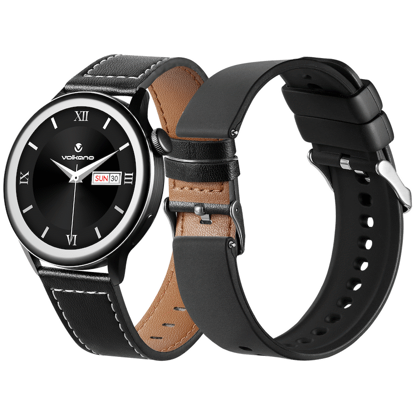 Volkano Forte Series Smart Watch with Leatherette Strap | VK-5086-BK