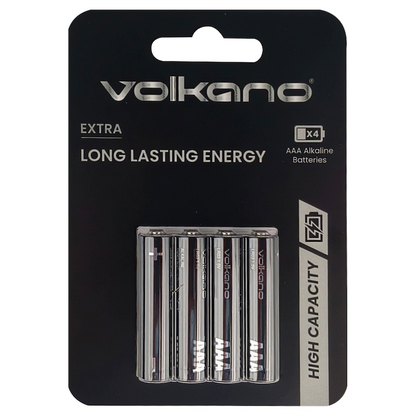 Volkano Extra series Alkaline Batteries AAA pack of 4 | VK-8101-BL