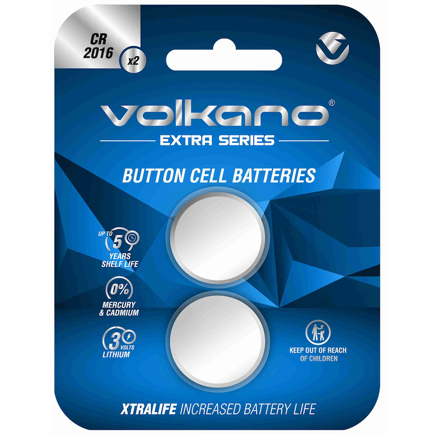 Volkano Extra Series CR2016 Pack of 2 Batteries | VK-8105-SL