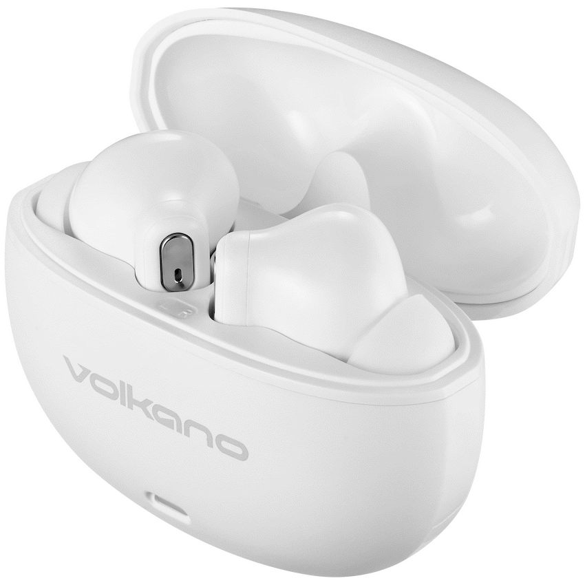 Volkano Pulse Series True Wireless Earphones with Charging Case - White | VK-1164-WT