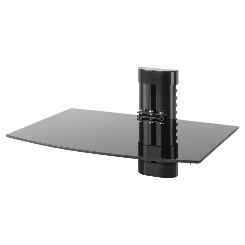 Volkano Steel Series Aluminium, Steel and Tempered Glass Single Shelf Unit | VK-4028-BK