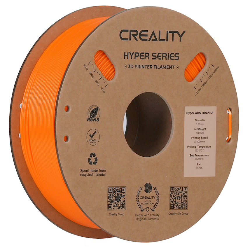 Creality 1.75mm Hyper Series ABS Filament - Orange 1Kg | 3301020057