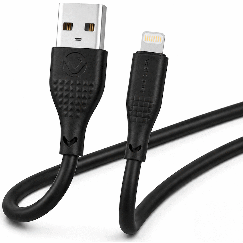Volkano Nova Series USB A to Lightning charging cable 10W TPE-Black | VK-30090-BK