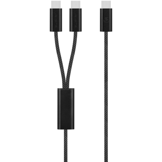 Volkano Weave Series USB C to 2 USB C 100W 1.5m | VK-30238-BK