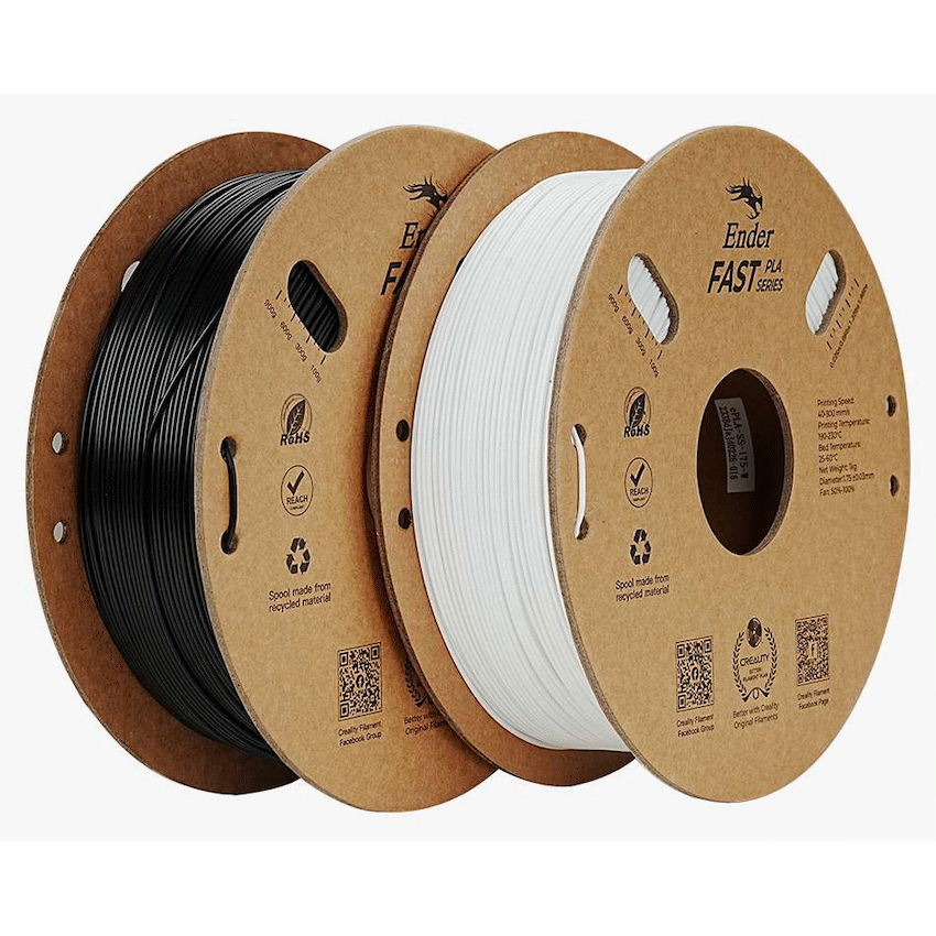 Creality 1.75mm Ender Fast PLA Filament Value Pack - Black 1Kg + White 1Kg | 3301010395