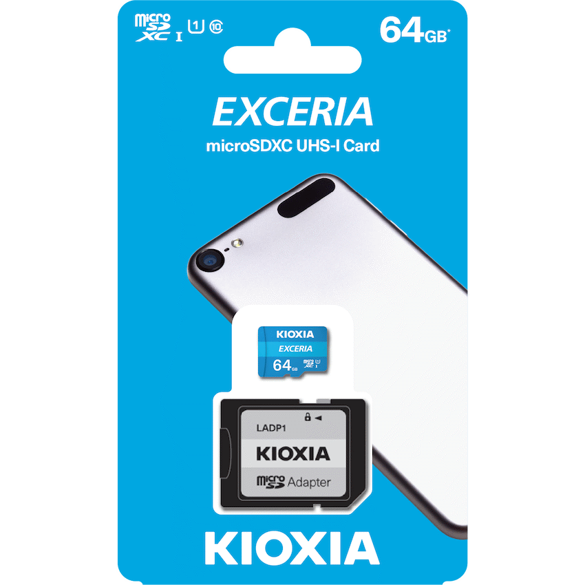 Kioxia Exceria 64GB MicroSDXC Class 10 UHS-I U1 Memory Card | LMEX1L064GG2