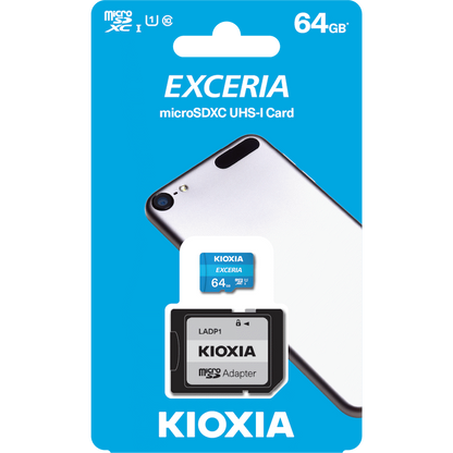 Kioxia Exceria 64GB MicroSDXC Class 10 UHS-I U1 Memory Card | LMEX1L064GG2