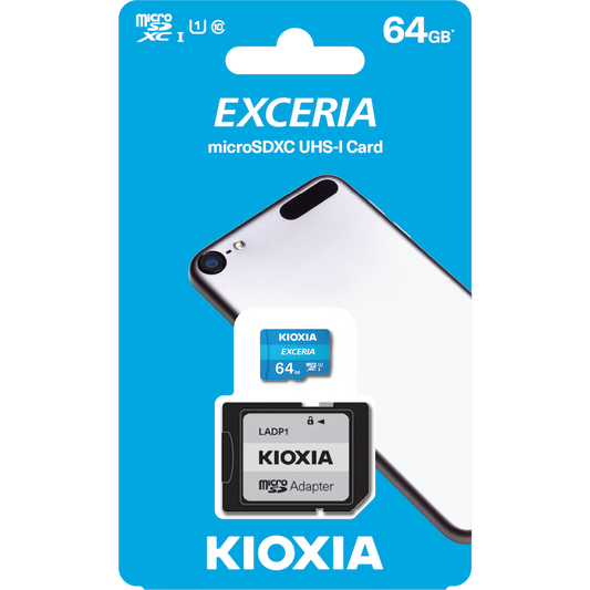 Kioxia Exceria 64GB MicroSDXC Class 10 UHS-I U1 Memory Card | LMEX1L064GG2