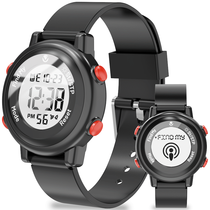 Volkano Kids Digital Watch with Apple Find My - 3ATM Waterproof (Anti-Lost) - Black | VK-5032-BLK
