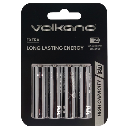 Volkano Extra series Alkaline Batteries AA pack of 4 | VK-8100-BL