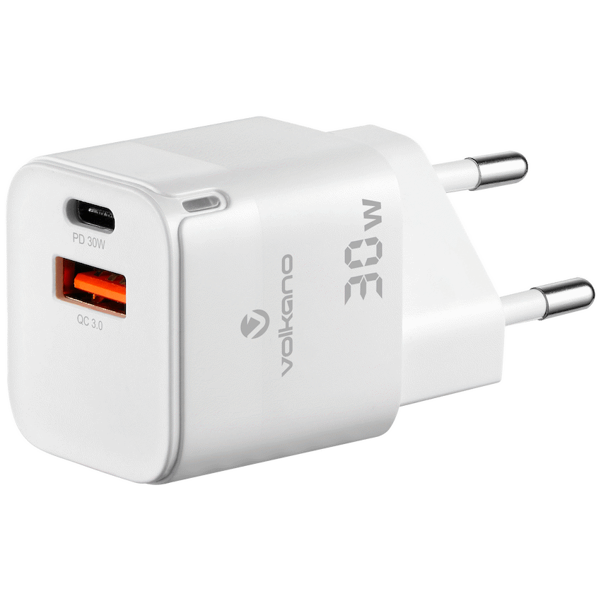 Volkano Potent Pro 30W Dual Wall Charger | VK-8064-WT