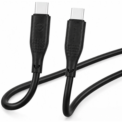 Volkano Nova Series USB C to USB C 100W 1.2m TPE cable-Black | VK-30086-BK