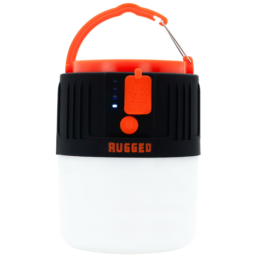 Rugged by Volkano 500lm Rechargeable Solar LED Lantern with Power Bank | VK-4107-BK