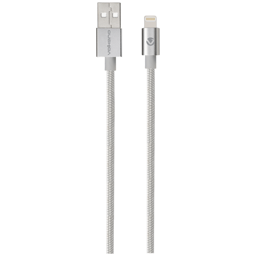 Volkano Strike Series 1.2m MFI Lightning Charge/Data Cable - Silver | VK-20052-SL