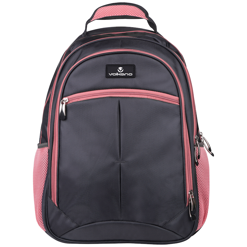 Volkano Orthopaedic Backpack 27L - Dark Grey/Pink | VK-7093-DGRPK