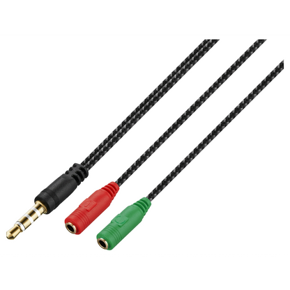 Volkano Unity Series AUX Splitter 4-Pole Plug to 2 AUX Sockets | VK-20221-BK