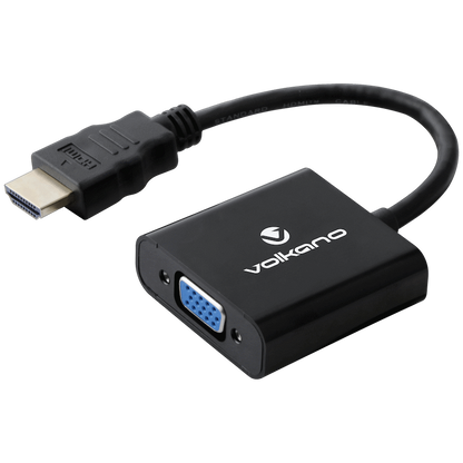 Volkano Annex Series HDMI Male to VGA Female Converter, 10cm Cable, with Sound | VK-20045-BK
