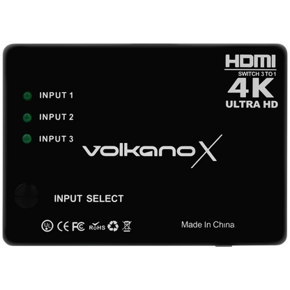 VolkanoX Define Series HDMI Switch 3-Way | VK-20211-BK