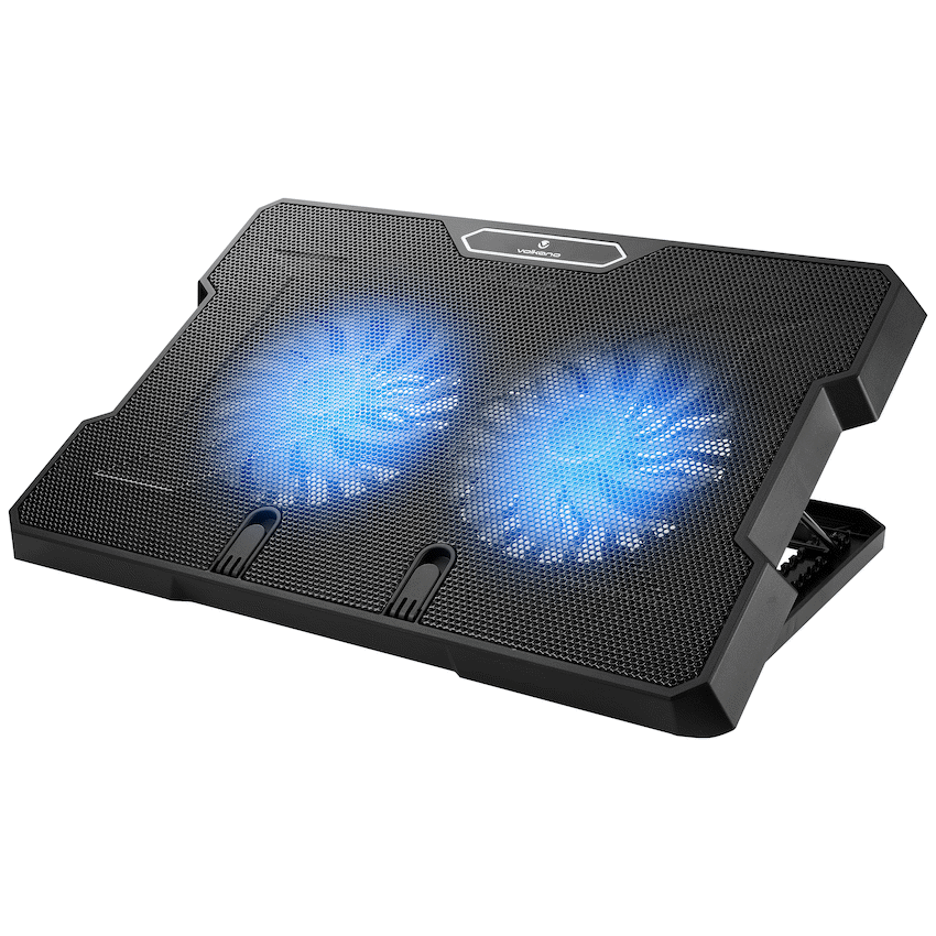 Volkano Crisp Series Upright 45-Degree Cooling Pad - Dual Fan | VK-20290-BK