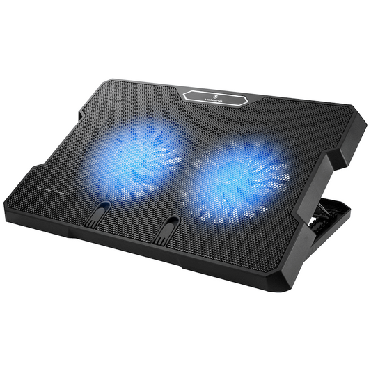 Volkano Crisp Series Upright 45-Degree Cooling Pad - Dual Fan | VK-20290-BK