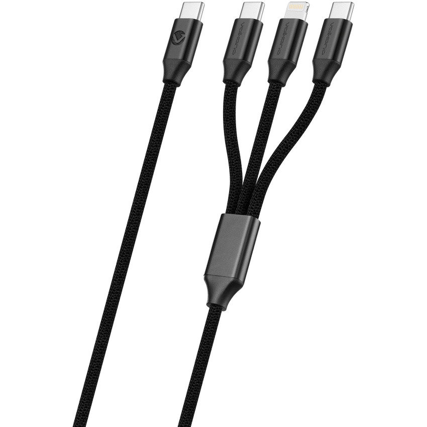 Volkano Weave Series 65w 3-in-1 Charge Cable - Black | VK-20237-BK