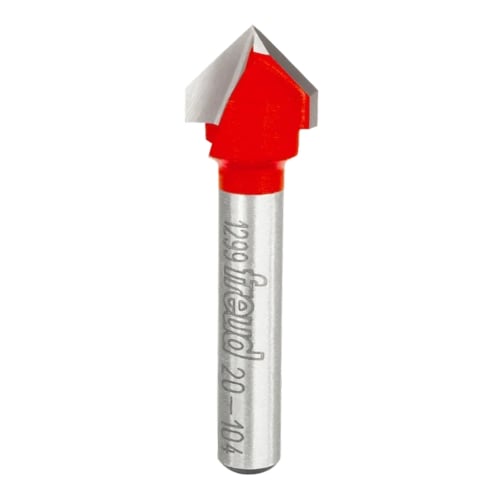 Freud V-Groove Router Bit, D-12.7mm x h-10.0mm x H-44.4mm x a-90 x A-8mm | 20-10408P