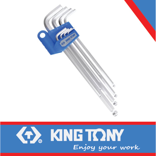 KING TONY ALLEN KEY SET 2 10MM LONG BALL 8PC | 20108MR